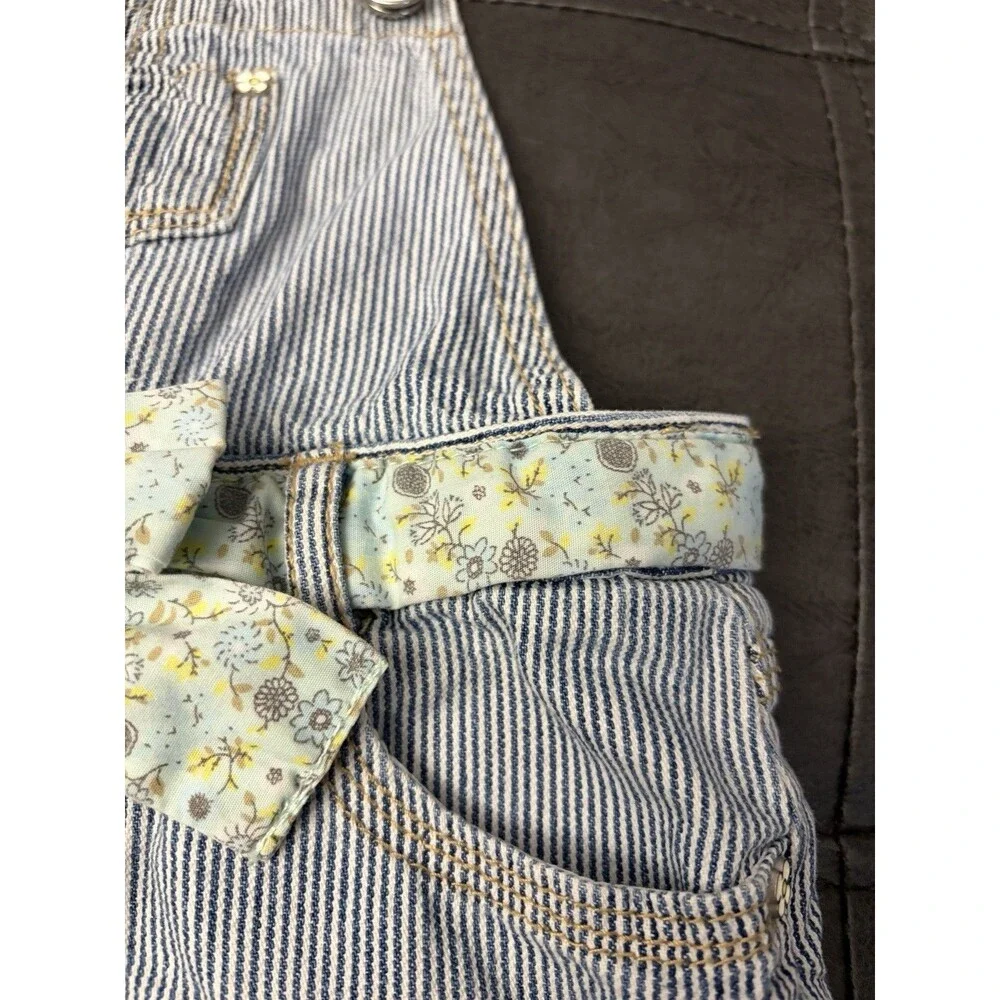 Y2k OshKosh Girls 2T Striped Denim Overall Dress